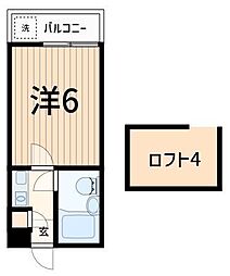 ジュネパレス柏第54 1Kの間取図画像