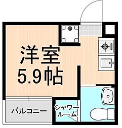 Glanz柳原 ワンルームの間取図画像