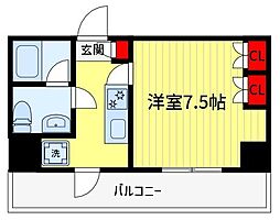 ミライズ五反野レジデンス 1Kの間取図画像