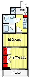 ミライズ五反野レジデンス 2Kの間取図画像