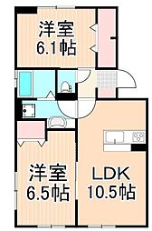 グランサージュ 2LDKの間取図画像