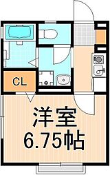 ボヌール伊興 1Kの間取図画像