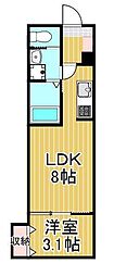 k1apartments 1Kの間取図画像