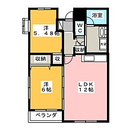 グランドソレーユ 2LDKの間取図画像