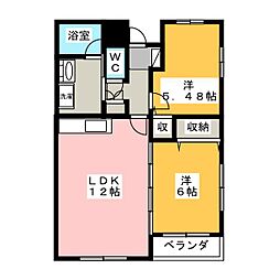 グランドソレーユ 2LDKの間取図画像