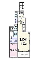 カルム シーダ 1LDKの間取図画像