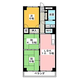 ニューウェル 3LDKの間取図画像