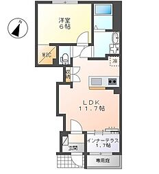 Nuvola・Iride(ヌーヴォラ・イリデ) 1LDKの間取図画像