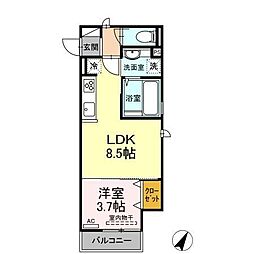 ル・パルテール 1LDKの間取図画像