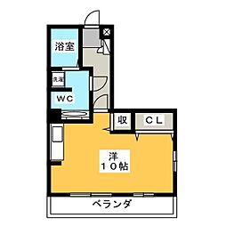 グラシューズ・M ワンルームの間取図画像