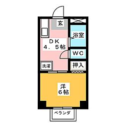 ジュネス鷺沼 1DKの間取図画像
