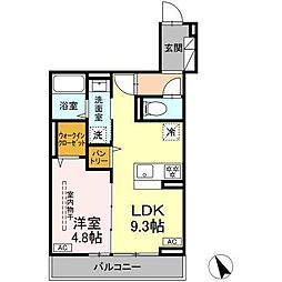 D Paina 鷺沼 1LDKの間取図画像
