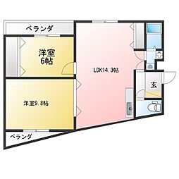 Gatherhouse宮前平 2LDKの間取図画像