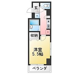 ベルコート美しが丘 1Kの間取図画像