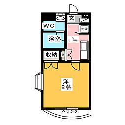 マーサジュン 1Kの間取図画像