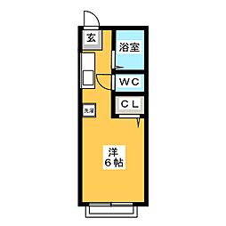 ソナタ1 ワンルームの間取図画像