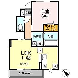 GRANDSOLEILA棟 1LDKの間取図画像