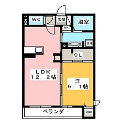 メゾンヴィクトワール梶ヶ谷 1LDKの間取図画像