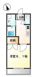 ロイヤルヒルズ宮崎台 1Kの間取図画像