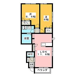 LaMaisonFleurie 2LDKの間取図画像