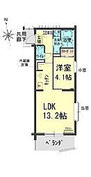 ヴィオレータ 1LDKの間取図画像