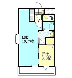 ピュア京橋 1LDKの間取図画像