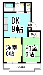 メゾン・エルドラド 2DKの間取図画像