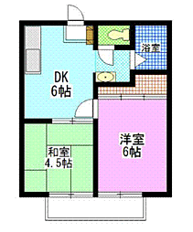 グリーンハイツ 2DKの間取図画像