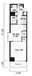 パルロイヤル東古松 1DKの間取図画像