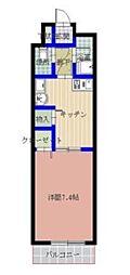 パルロイヤル東古松 1DKの間取図画像