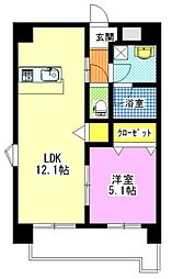 SouthinOkuda 1LDKの間取図画像