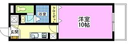 ウエストコートクロズミ 1Kの間取図画像
