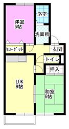 サニーパル芳泉2 2DKの間取図画像