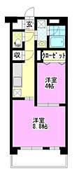 スプレンドーレ下中野 1LDKの間取図画像