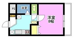 スカイハイツ芳泉 1Kの間取図画像