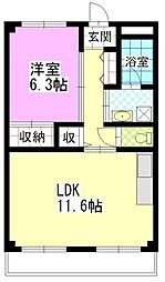 グランパ 1LDKの間取図画像