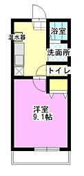 グランローゼ 1Kの間取図画像