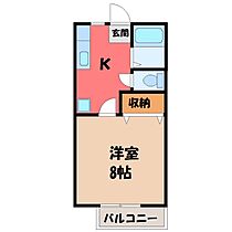 鈴幸ハイツ II  ｜ 栃木県宇都宮市平松本町（賃貸アパート1K・1階・26.50㎡） その2