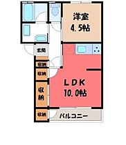 ロワールレジデンス III  ｜ 栃木県宇都宮市宝木町2丁目（賃貸マンション1LDK・1階・39.51㎡） その2