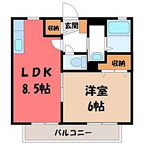 メゾンドアベニュー II  ｜ 栃木県下野市医大前2丁目（賃貸アパート1LDK・1階・35.91㎡） その2