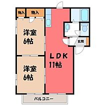 ラフォーレ・原宿  ｜ 栃木県鹿沼市玉田町（賃貸アパート2LDK・1階・50.78㎡） その2