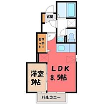 エスポワール海都 Ａ  ｜ 栃木県宇都宮市石井町（賃貸アパート1LDK・1階・30.31㎡） その2