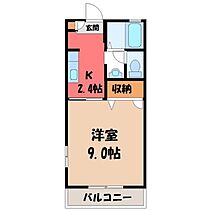 エーデル桜 A  ｜ 栃木県宇都宮市平松町（賃貸アパート1K・2階・28.20㎡） その2