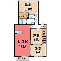 パルム安又  ｜ 栃木県宇都宮市簗瀬町（賃貸アパート3LDK・2階・77.84㎡） その2