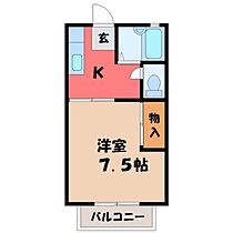 フラッツM  ｜ 栃木県宇都宮市竹林町（賃貸アパート1K・2階・23.18㎡） その2