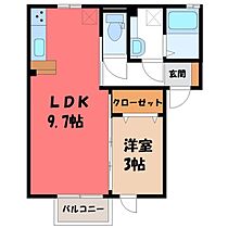 ロイヤルテラス Ｃ  ｜ 栃木県宇都宮市川田町（賃貸アパート1LDK・1階・33.17㎡） その2