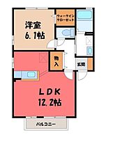 セジュールKIYO A  ｜ 栃木県下野市下古山（賃貸アパート1LDK・2階・44.18㎡） その2