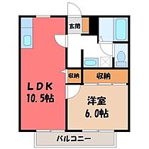 グランナチュール宝石台 B(南)  ｜ 栃木県塩谷郡高根沢町宝石台1丁目（賃貸アパート1LDK・1階・41.73㎡） その2