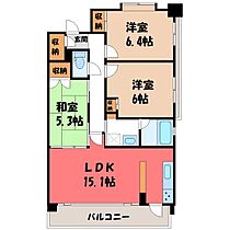 サンデュエル鹿沼  ｜ 栃木県鹿沼市朝日町（賃貸マンション3LDK・5階・72.88㎡） その2