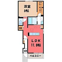 サクラフルール  ｜ 栃木県河内郡上三川町大字上三川（賃貸アパート1LDK・1階・45.33㎡） その2